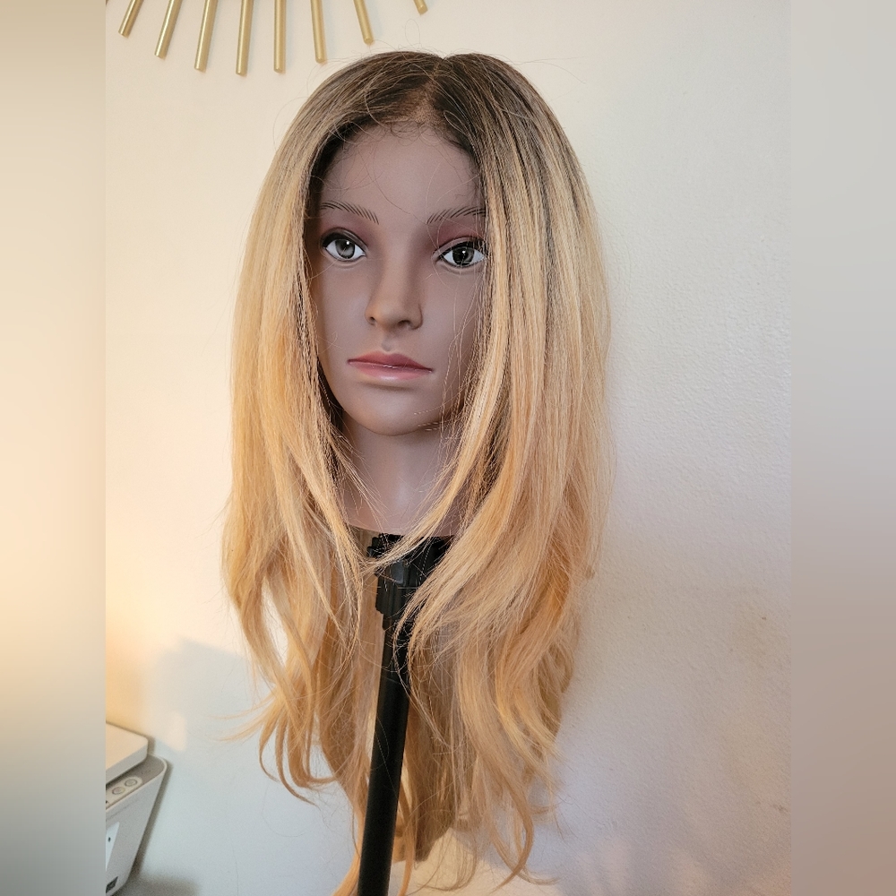Blond lace front wig